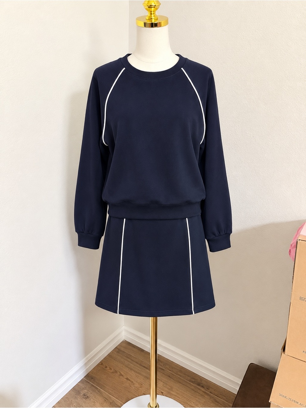 Women’s 2-Piece Navy Sweatshirt & Skirt Set